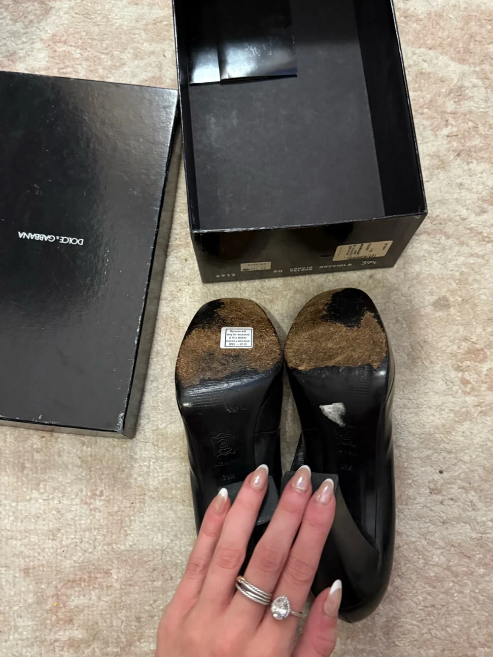 Vintage Dolce & Gabbana Black Patent Platform Mary Jane heels